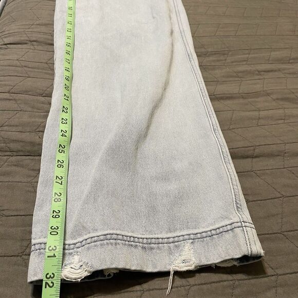 High Rise Wide Leg Jeans Womens Light‎ Wash 29 College Retro - Picture 8 of 10